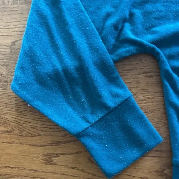 abercrombie long sleeve top shirt S soft AF cozy slash boat neck teal green - Picture 2 of 4